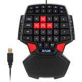 USB LED Backlit One/Single Hand Wired Gaming Keyboard